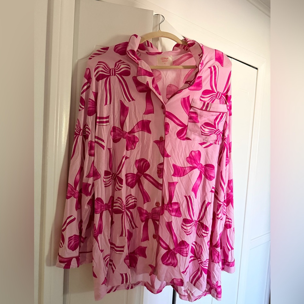 Bubblegum Bows Long Sleeve & Short Pajama Set - XL